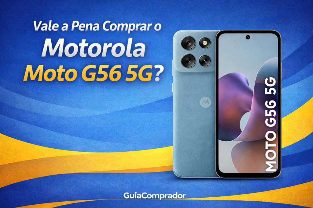 Motorola Moto G56 5G vale a pena? Veja o review completo do celular mais resistente de 2026, com análise de desempenho, bateria, câmera e custo-benefício.