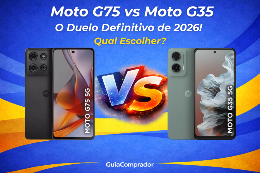Motorola Moto G75 vs Moto G35: veja o comparativo completo de
desempenho, câmera, bateria e preço para escolher o ideal em 2026.