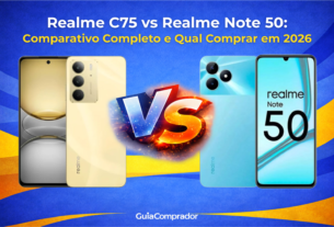 Realme C75 vs Realme Note 50: Veja nosso comparativo completo de 2026 e descubra qual celular Realme barato oferece o melhor para seu bolso e necessidades.