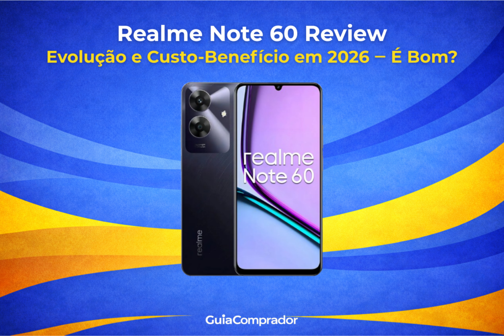 Análise do Realme Note 60 em 2026. Descubra as melhorias em
relação ao seu antecessor e se ele se destaca no custo-benefício. Review completo!